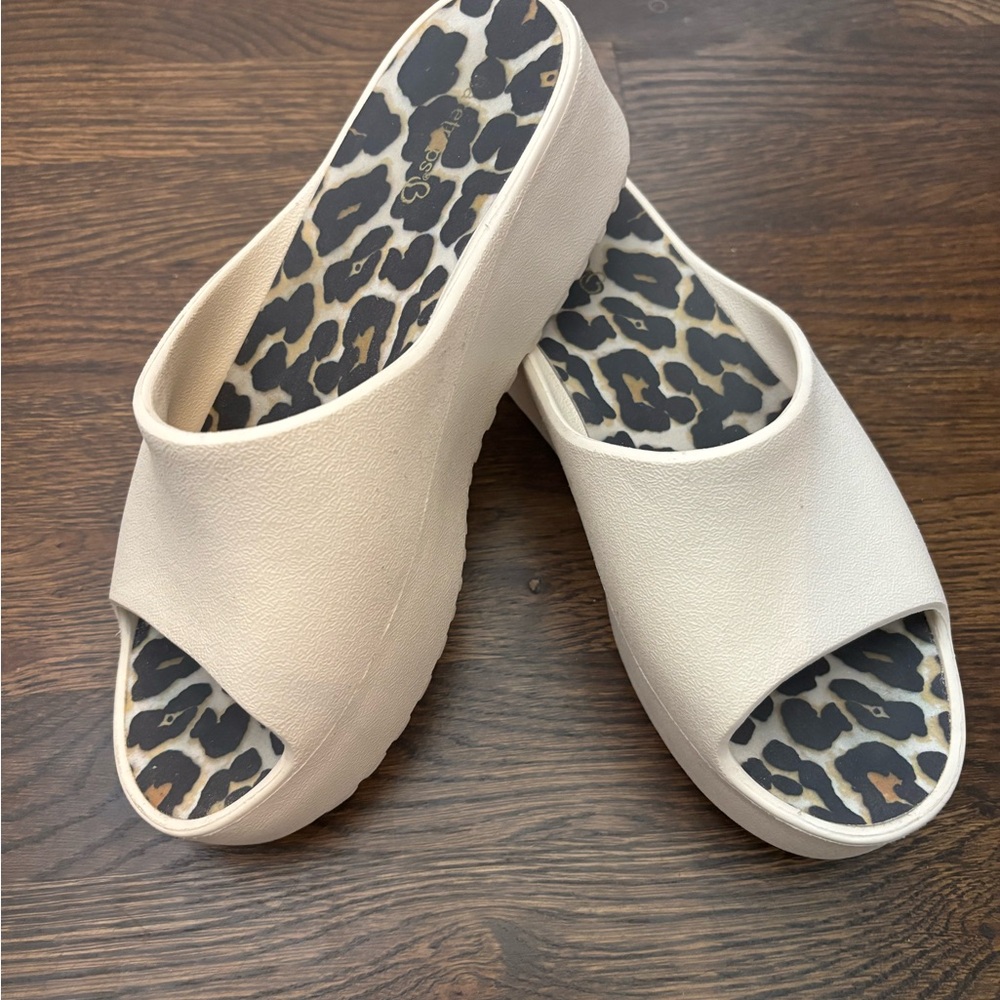 Stylish White Slide Sandals